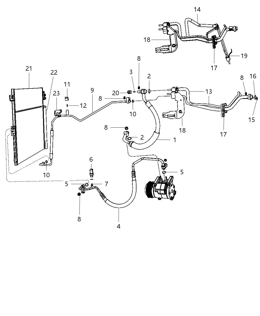 Mopar 68086139AA Clip-A/C Line