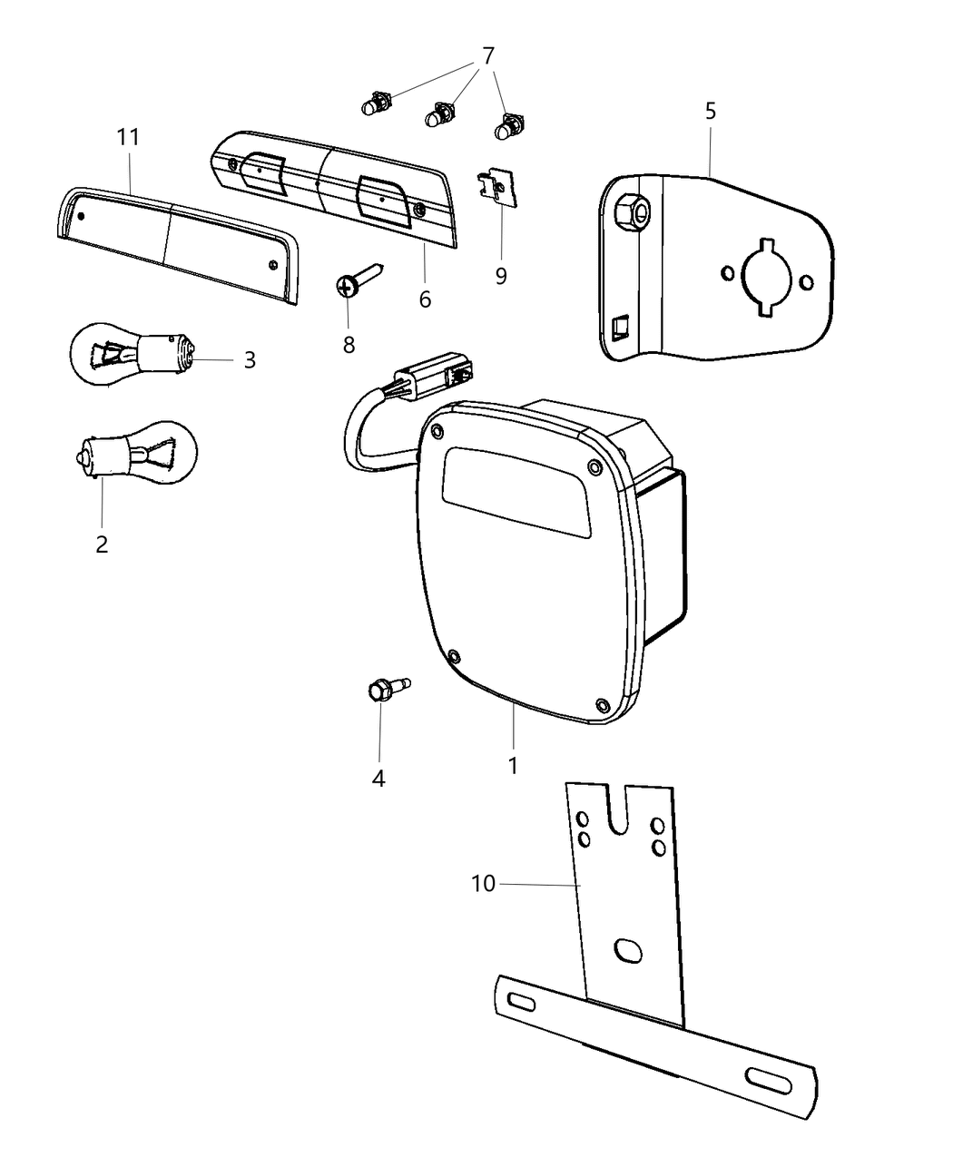 Mopar 68287756AA Lamp-Tail Stop Backup