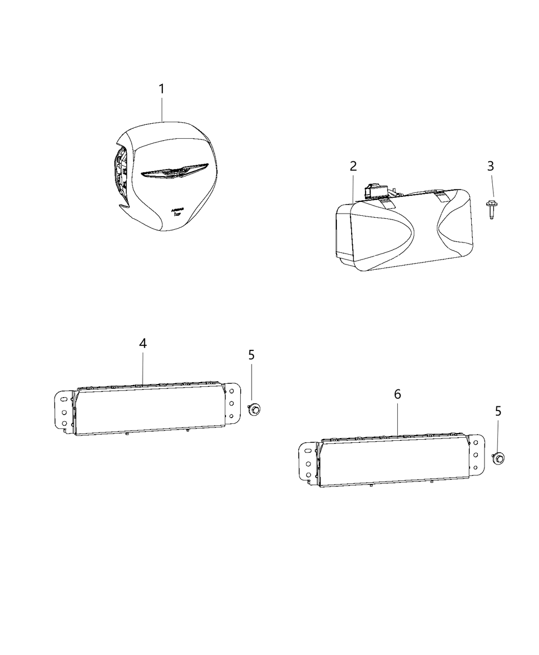 Mopar 6NV32DX9AB Driver Air Bag