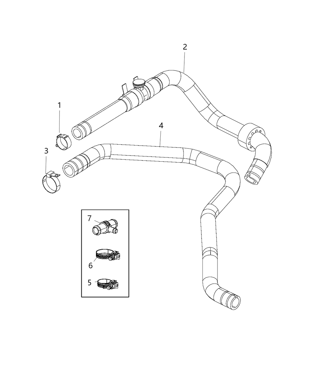 Mopar 52014855AB Hose-Heater Return