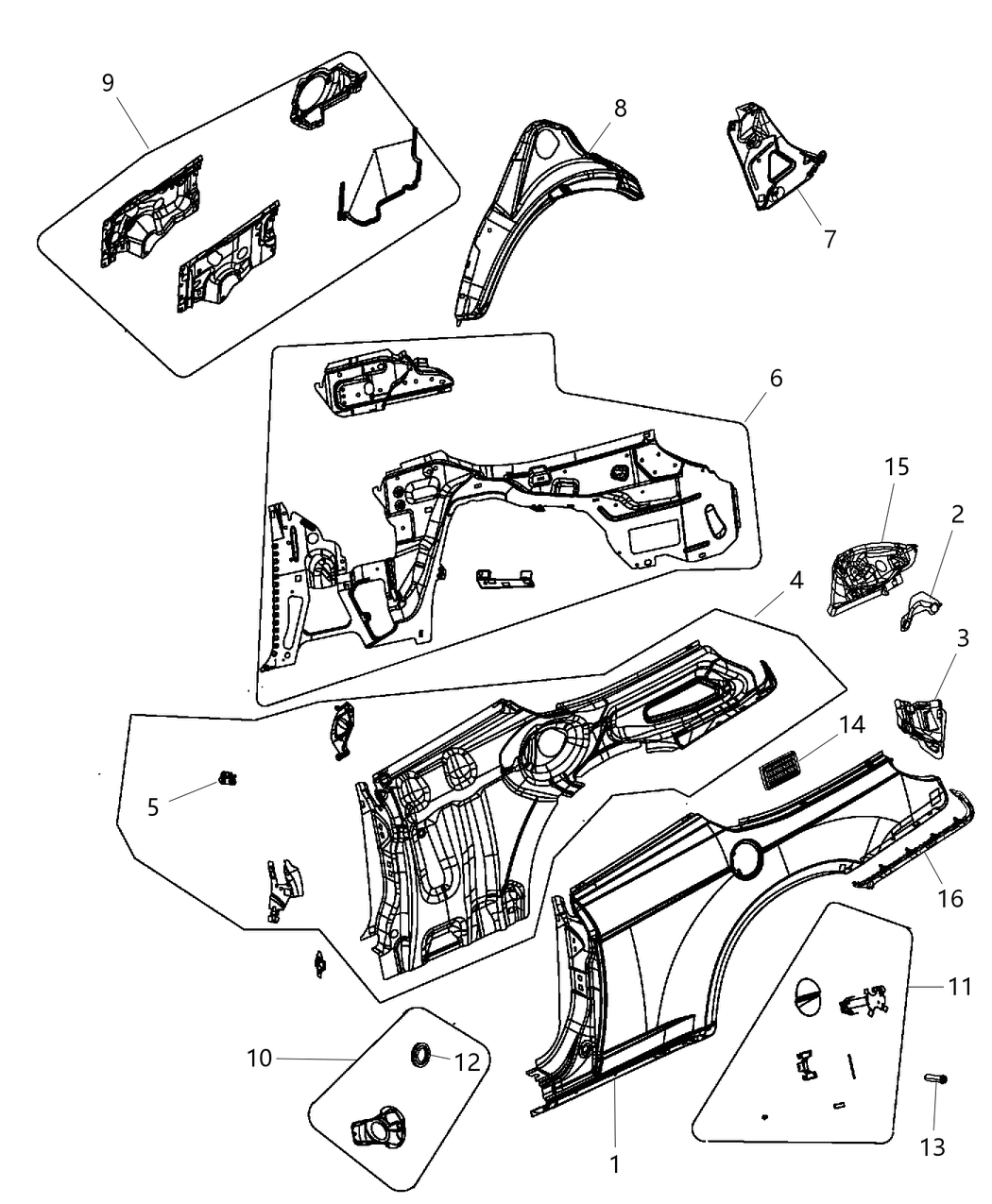 Mopar 5076240AE Panel-WHEELHOUSE Inner