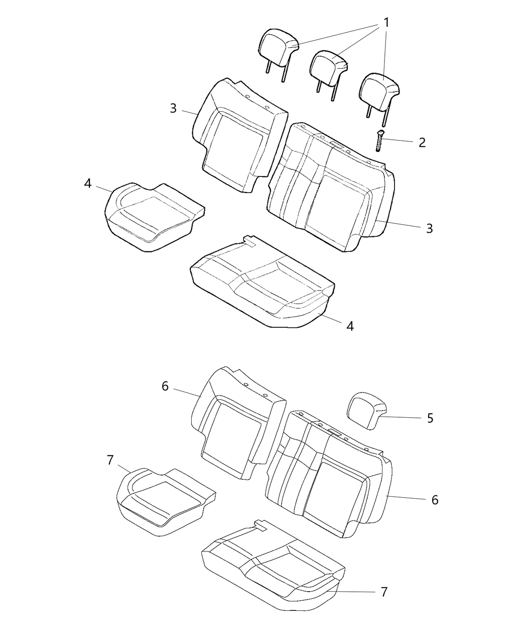 Mopar 6TR24U00AA Cover Rear Seat Back