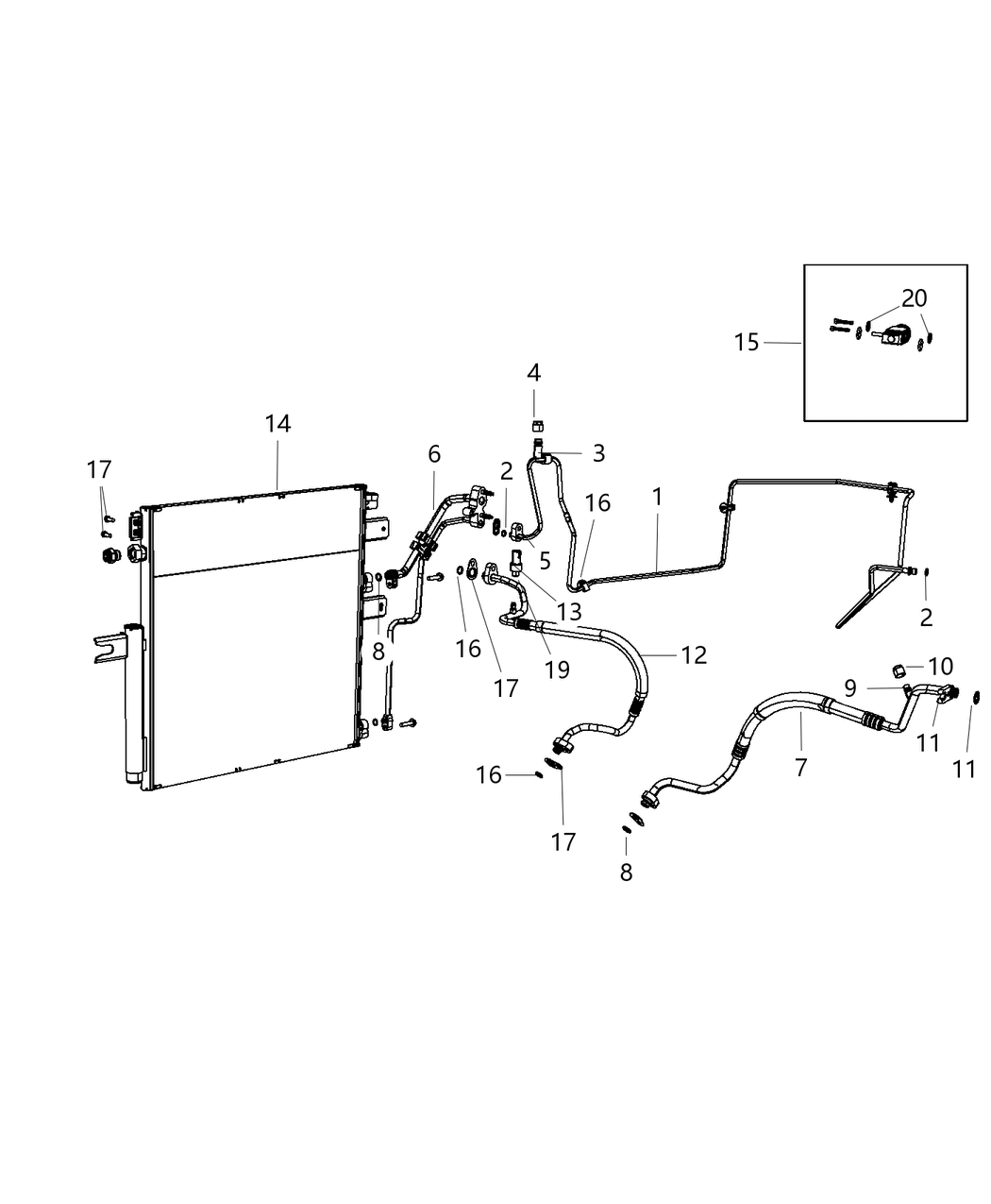 Mopar 68408891AA Clip-A/C Line