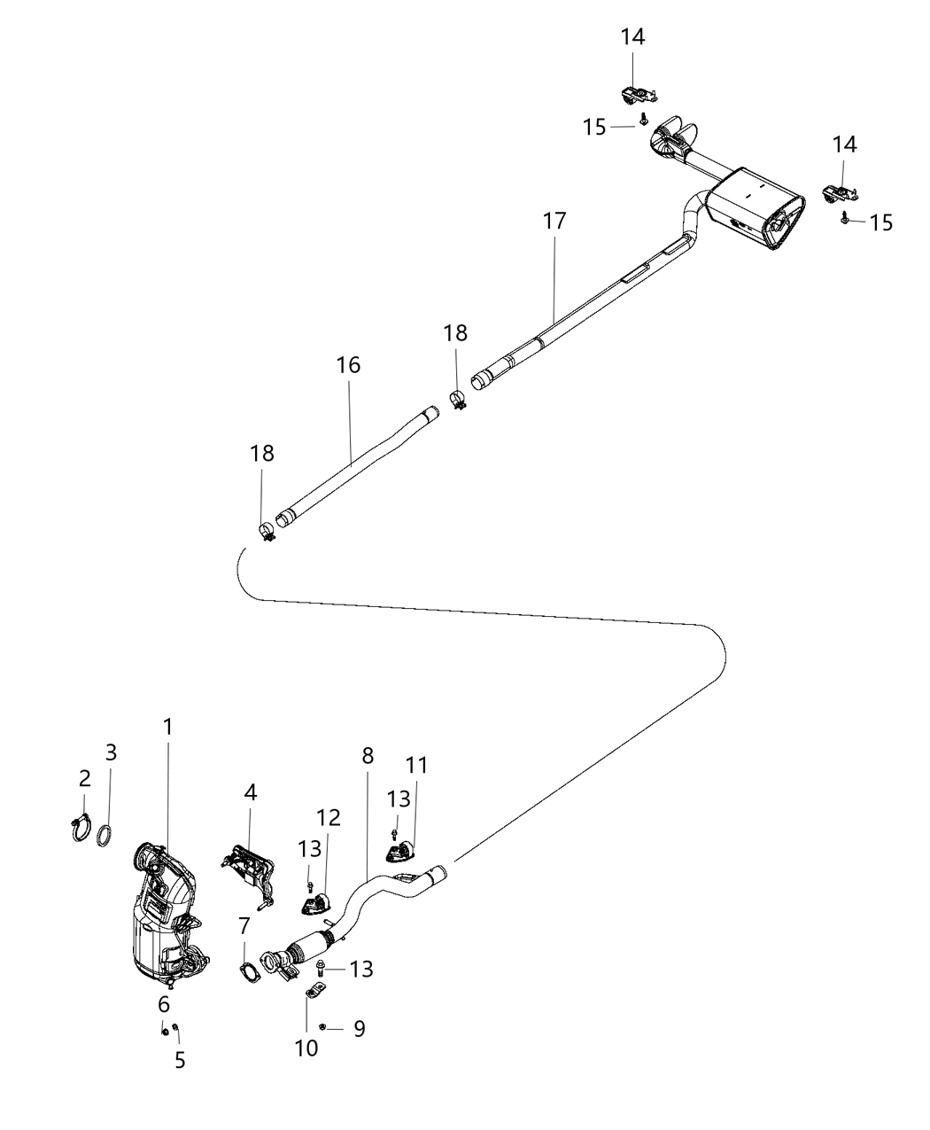 Mopar 68254627AA Exhaust Pipe