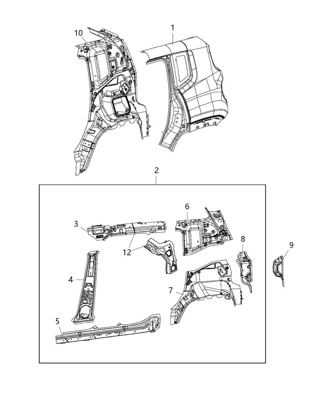 Mopar 68303464AA REINFMNT-Quarter Inner