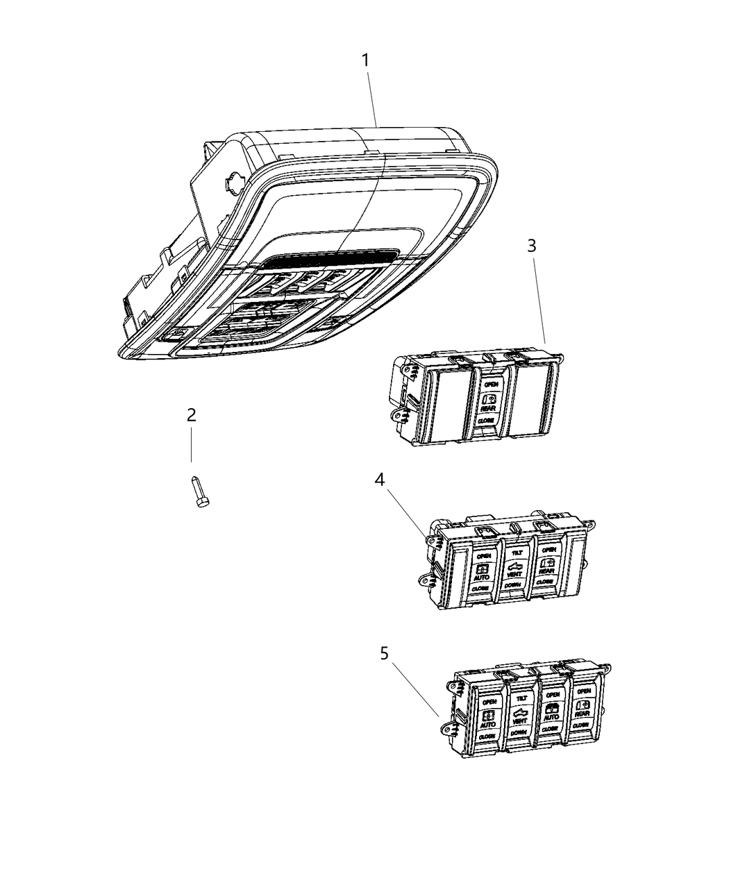 Mopar 6EK031L1AF Overhead