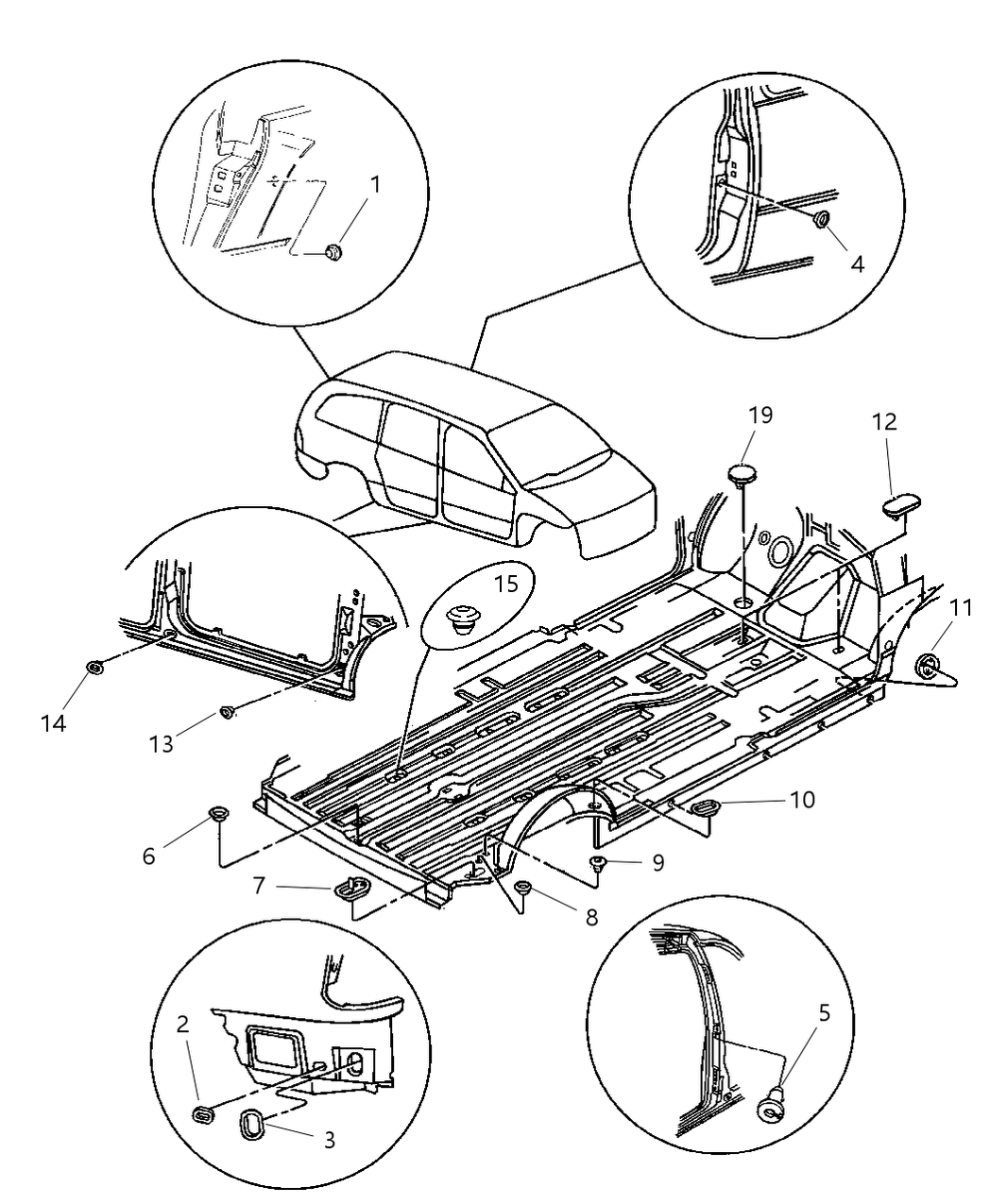 Mopar 4860181AB Plug-Floor Pan