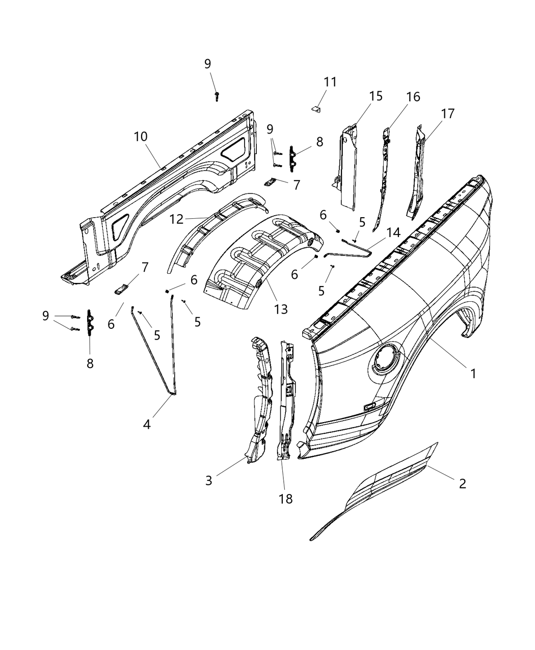 Mopar 68362247AA Panel-Box Side Inner