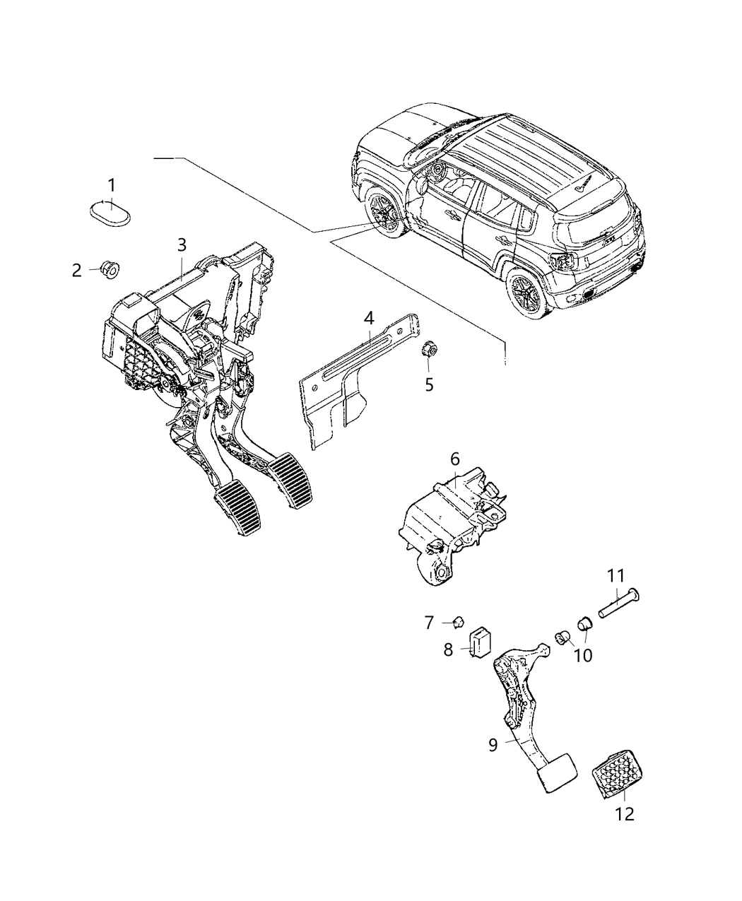 Mopar 68263292AA Pedal-Brake