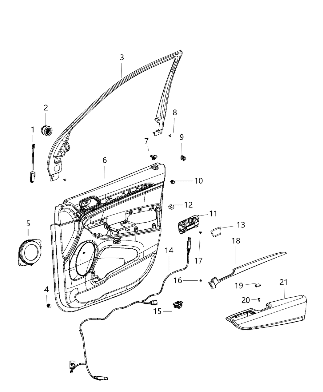 Mopar 1VH821T5AI Front Door Trim