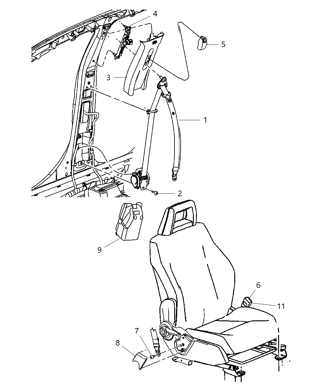 Mopar YD68DK5AB Front Outer Seat Belt
