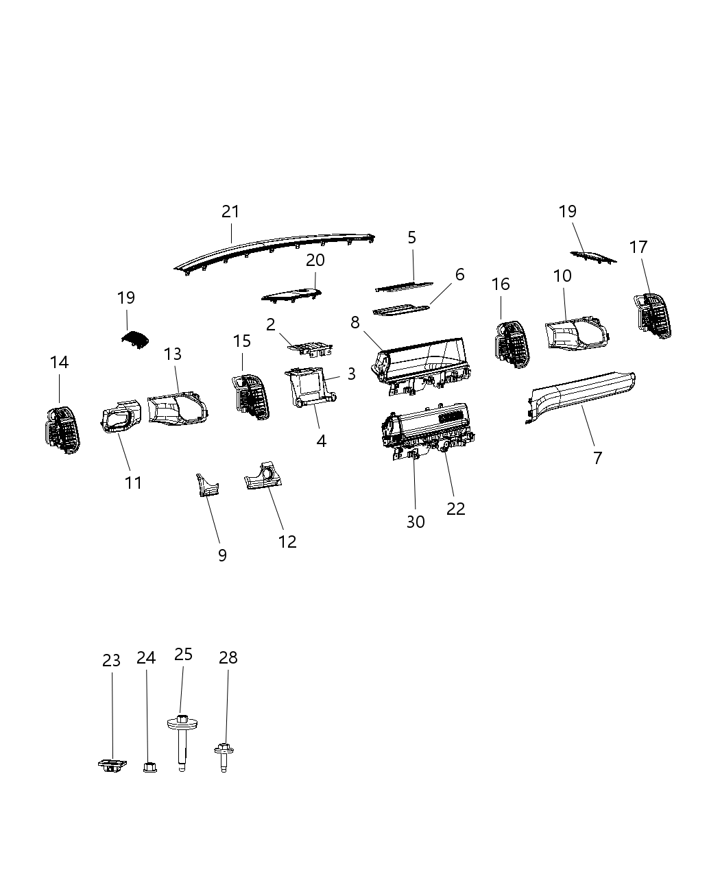 Mopar 5YN89TX7AE Bezel-Instrument Panel