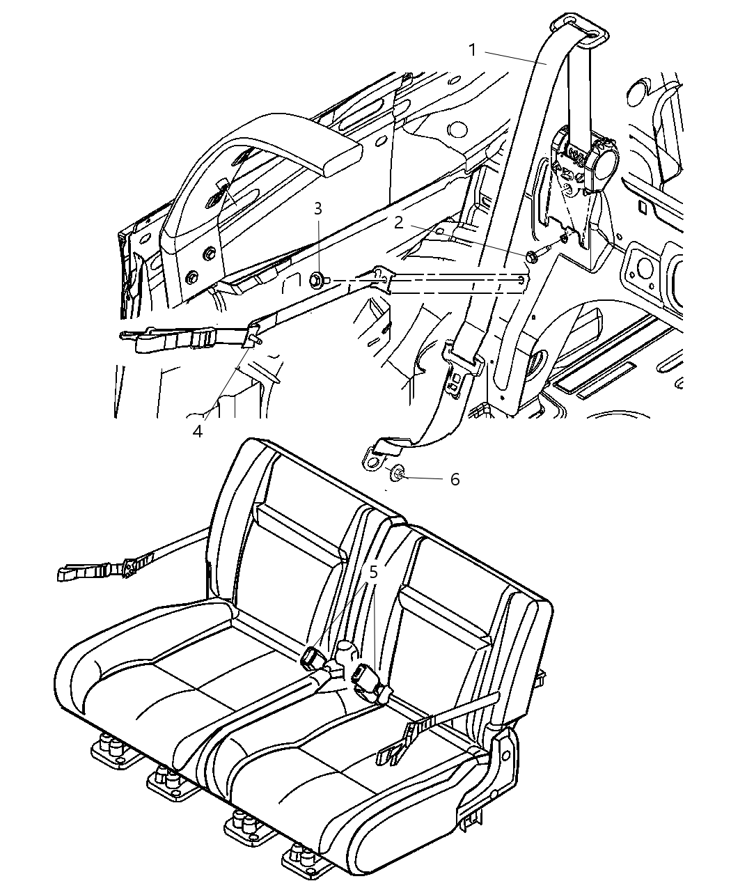 Mopar 1AX49DK5AA Rear Seat Belt