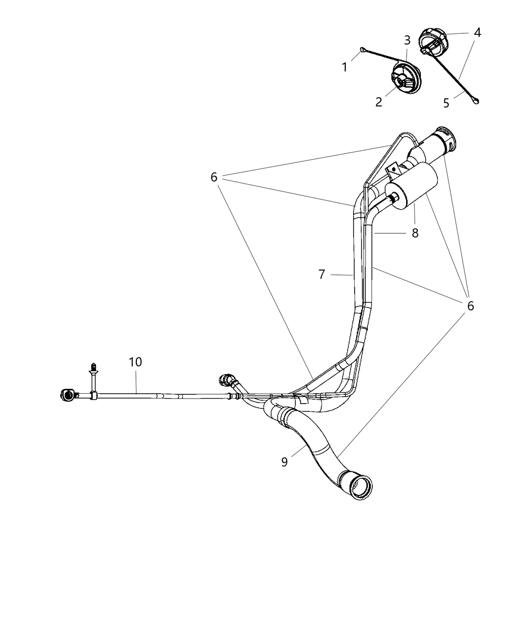 Mopar 68039534AA Tube-Fuel Vapor RECIRCULATION