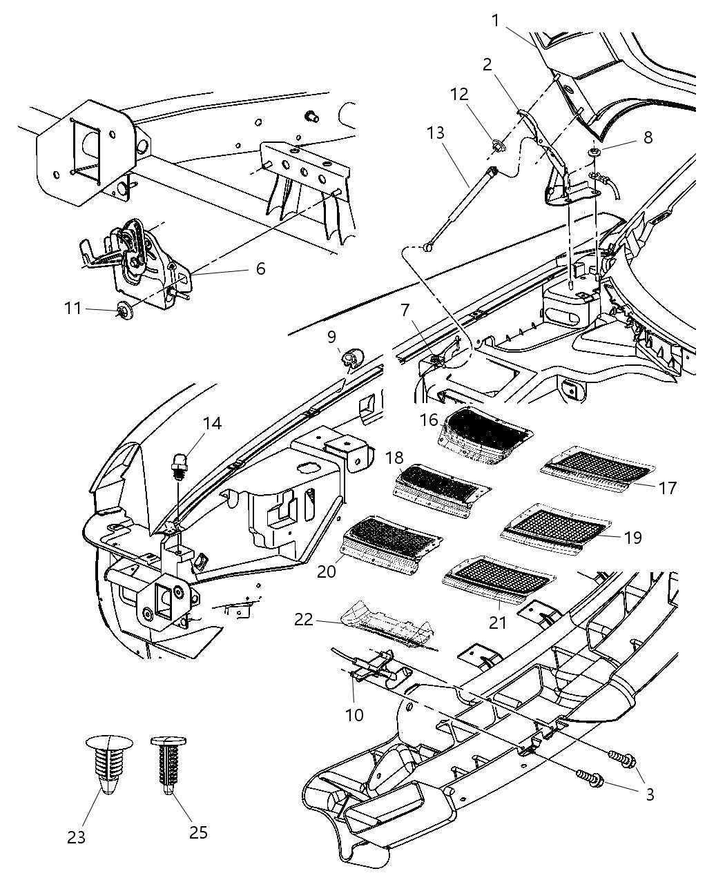 Mopar 5030574AC SILENCER-Hood