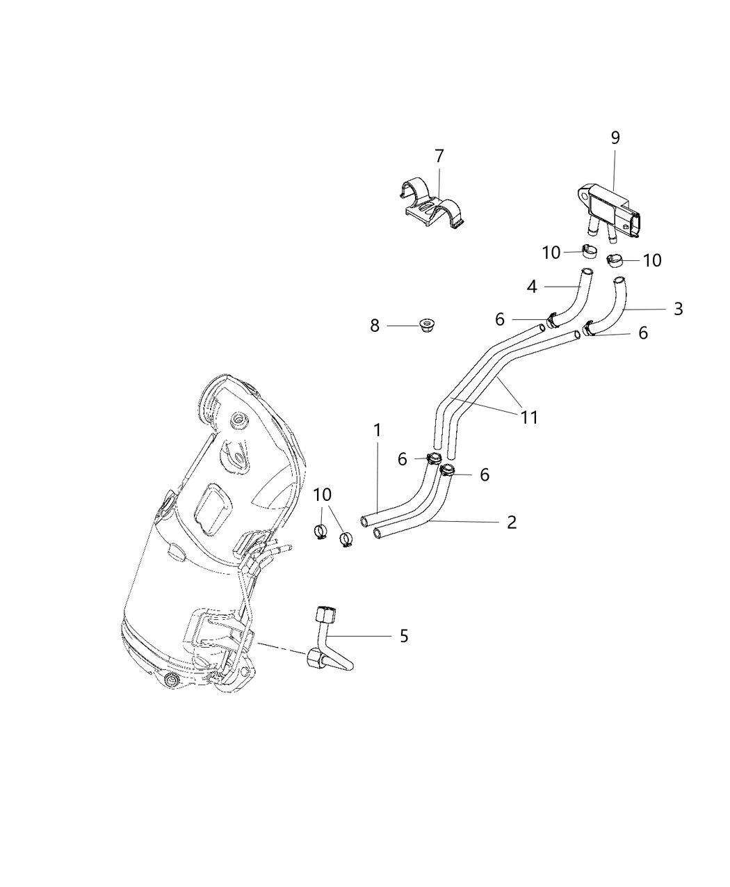 Mopar 68228889AA Hose-Differential Pressure