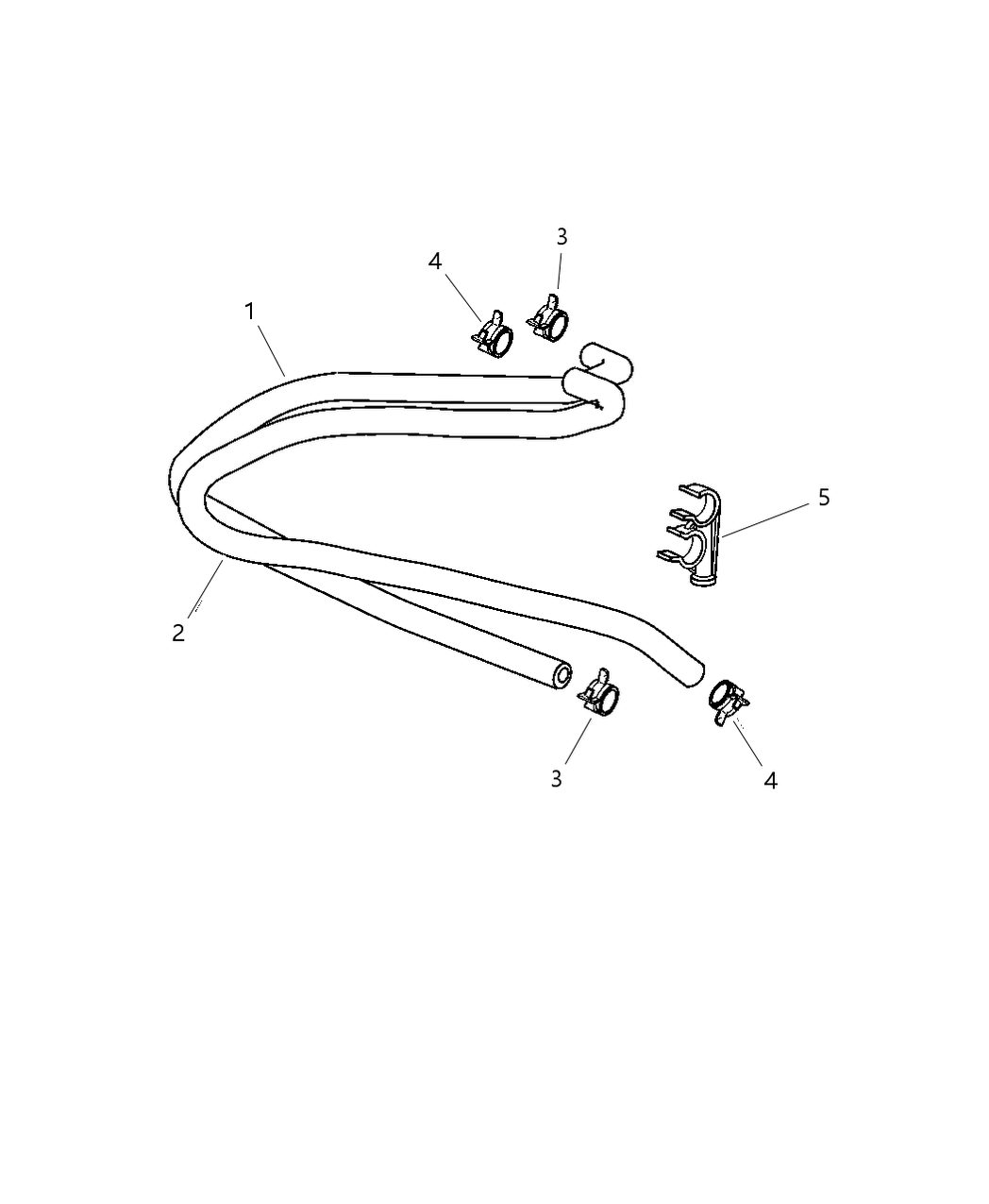 Mopar 55036481AB Hose-Heater Return