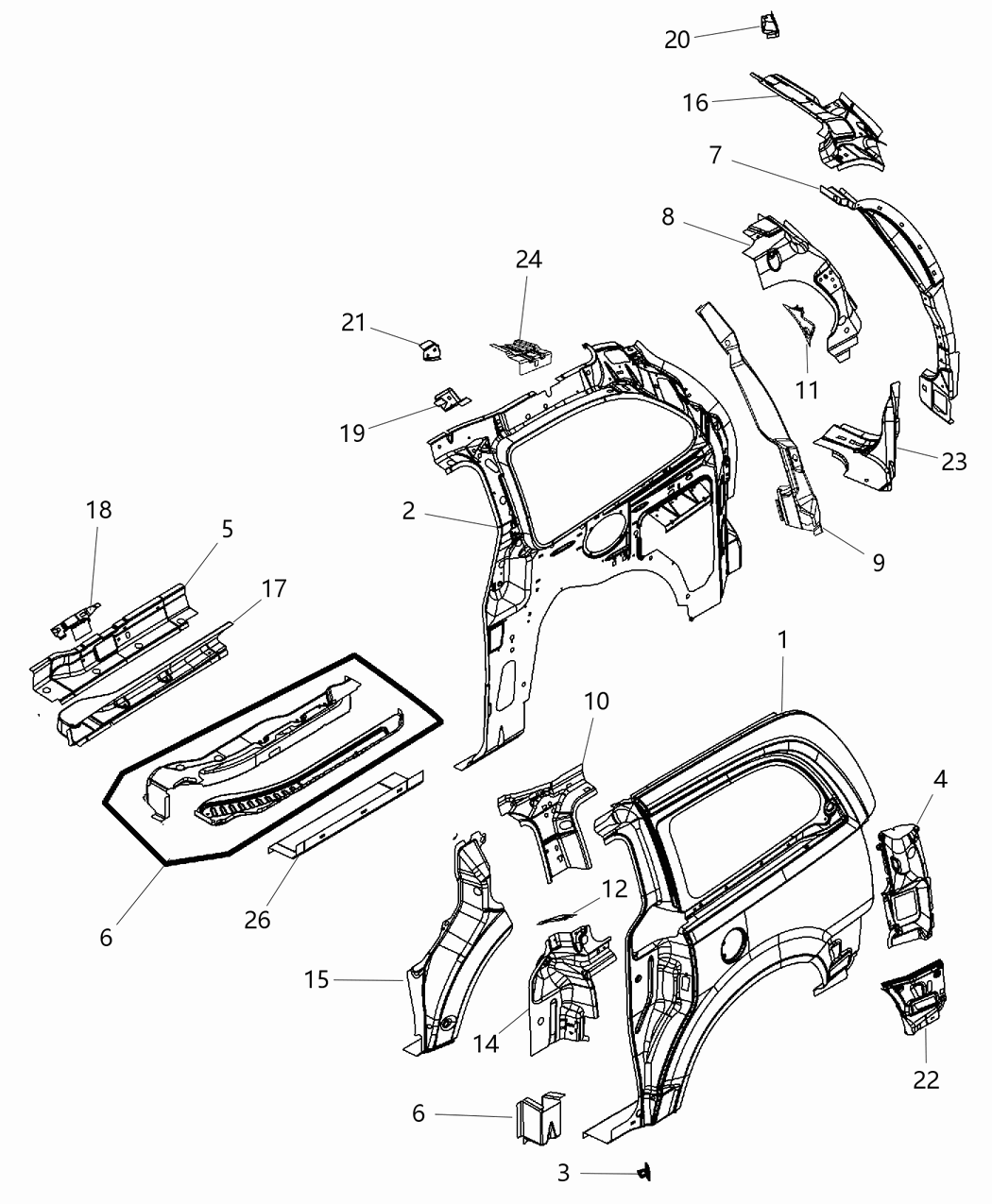 Mopar 5109522AB BAFFLE-Body Seal