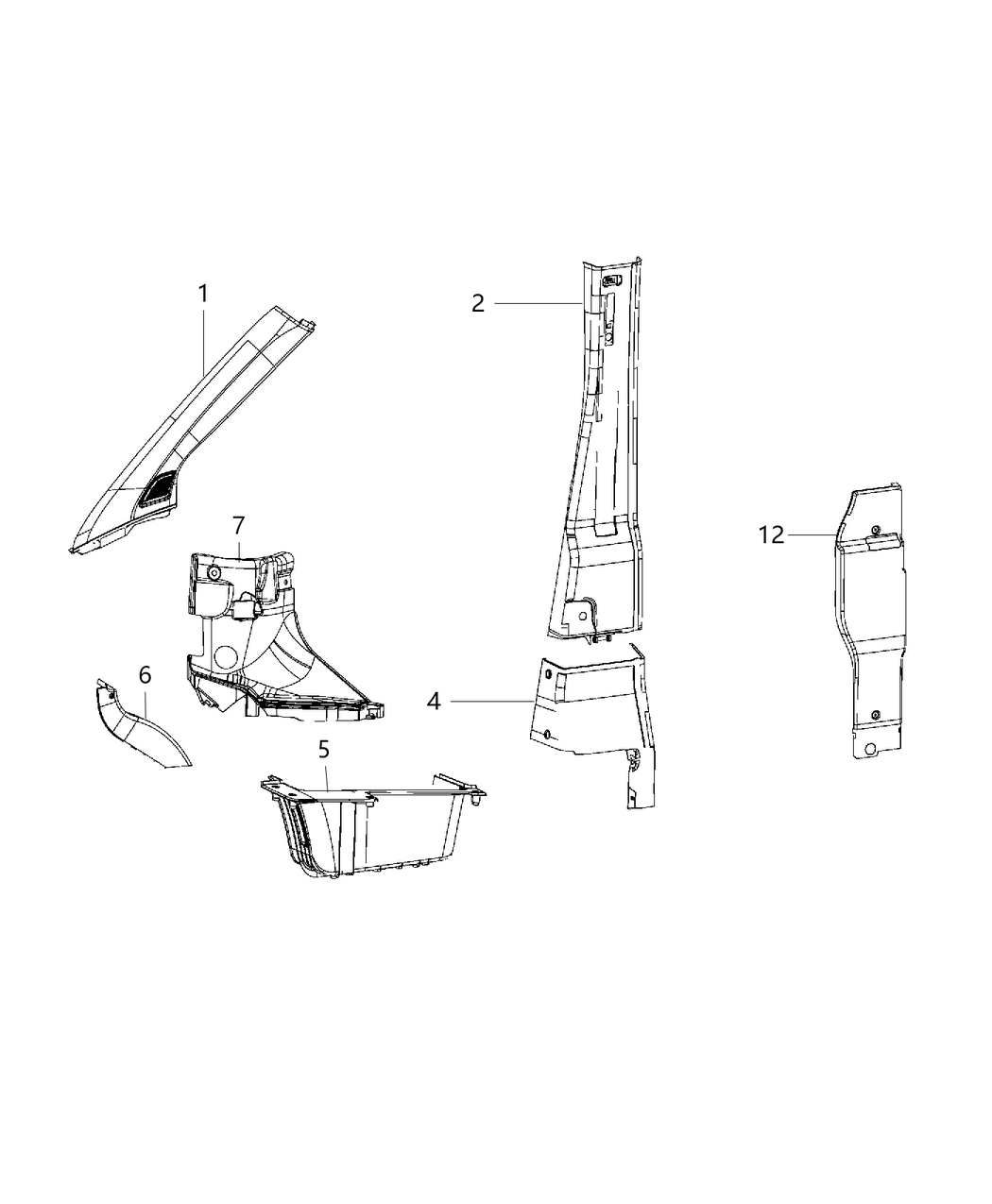 Mopar 1YA77LA6AB Molding-B Pillar