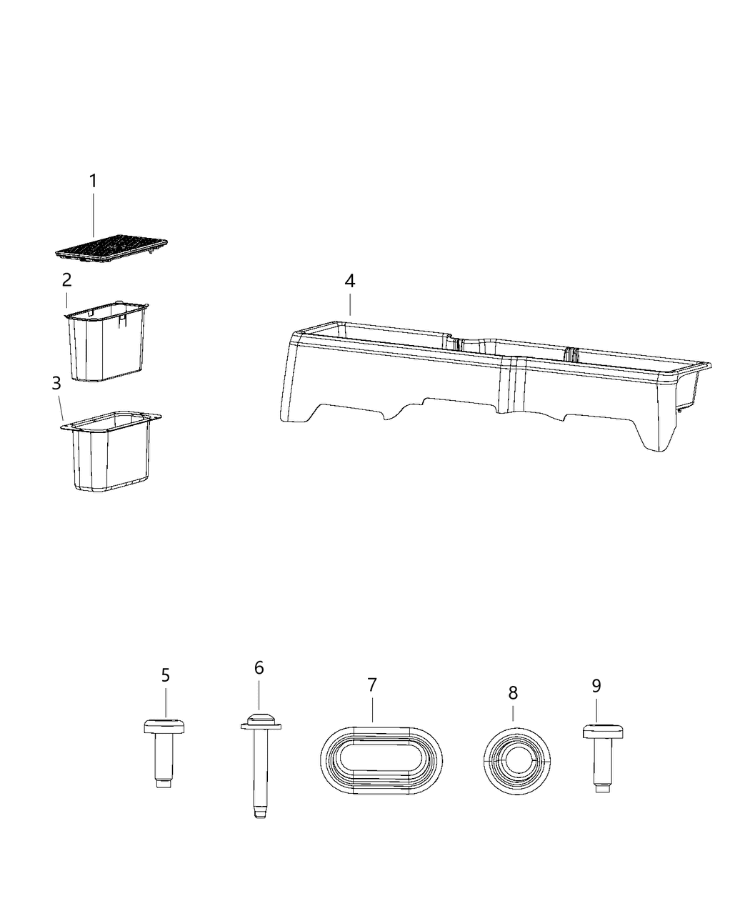 Mopar 5LF14RN8AB Cover-Storage Bin