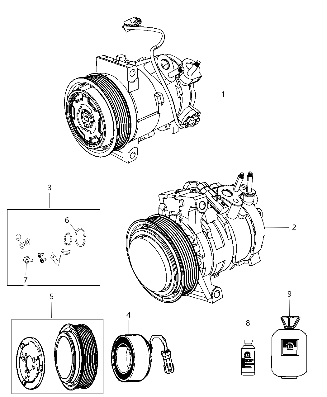 Mopar 55111296AE COMPRESOR-Air Conditioning