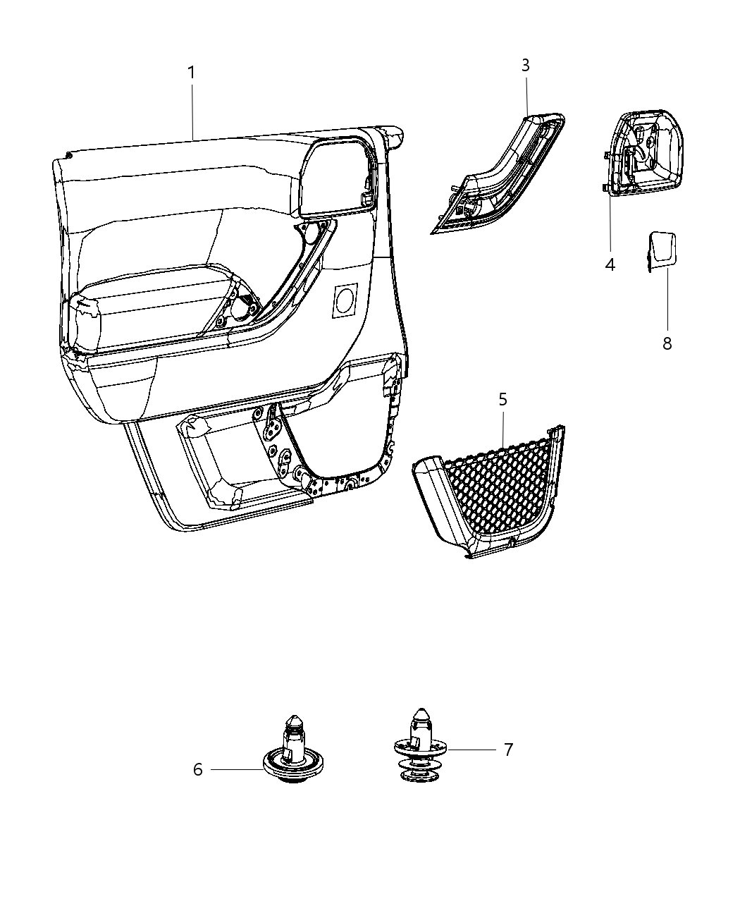 Mopar 1TM02DX9AC Panel-Front Door Trim