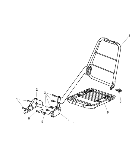 2004 Dodge Neon Reclining Seat - Front - Attaching Parts Diagram