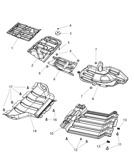 2011 Jeep Grand Cherokee Shield-Engine Diagram for 68037062AD