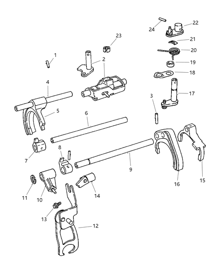 2007 Chrysler Sebring Fork & Rails Diagram 2