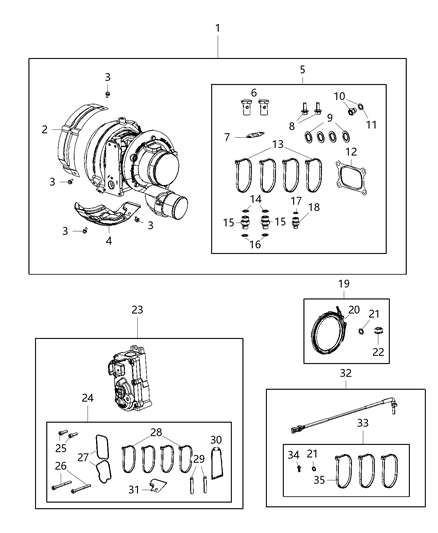 2019 Ram 2500 Turbocharger Service Kits Diagram