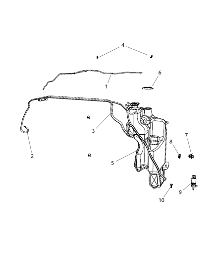 2009 Dodge Ram 1500 Reservoir-Windshield Washer Diagram for 68050752AA