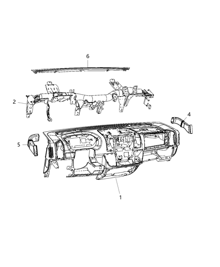 2020 Ram ProMaster 1500 INSTRUMEN-Instrument Panel Diagram for 1XC07JXWAE