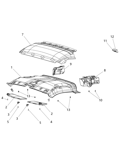 2014 Ram ProMaster 2500 Headliners Diagram