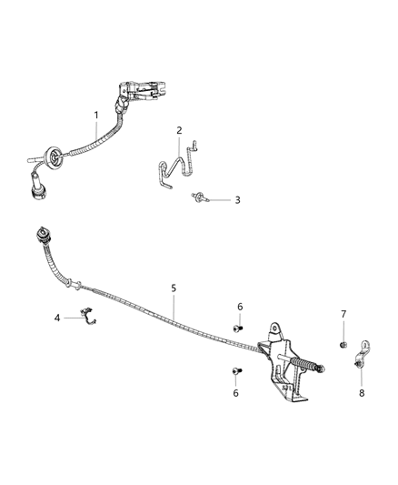 2020 Ram 1500 Cable-Gearshift Control Diagram for 68359786AF