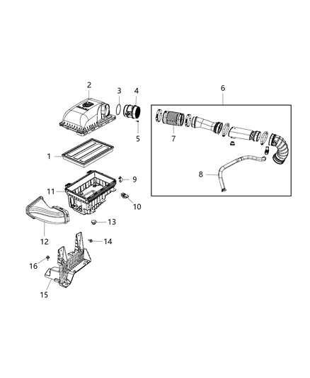 2018 Ram 1500 Cover-Air Cleaner Diagram for 68232658AA