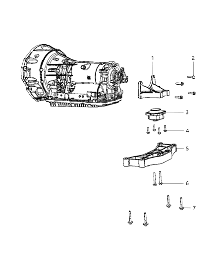 2018 Dodge Charger Bracket-Transmission Mount Diagram for 68146569AB