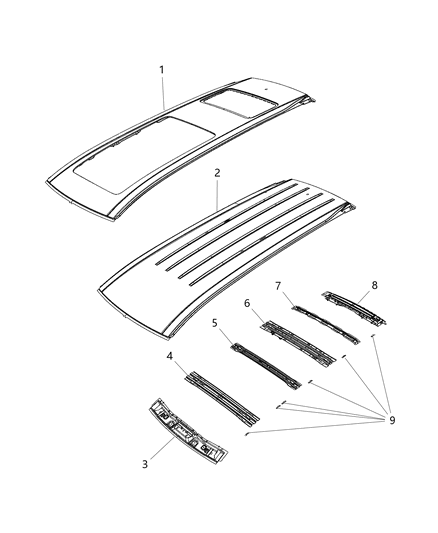 2019 Chrysler Pacifica Roof Panel Diagram