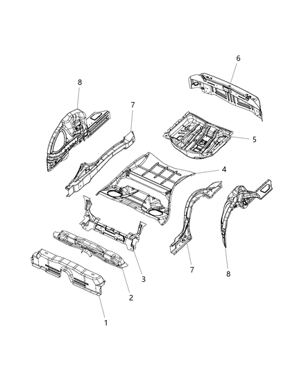 2017 Dodge Challenger Rear Floor Pan Diagram