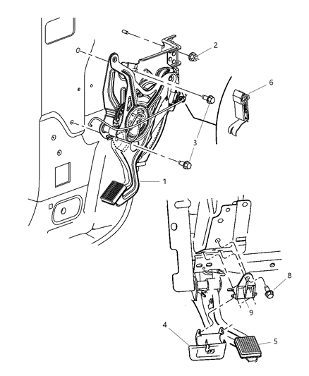 2007 Chrysler Pacifica Lever - Parking Brake Diagram