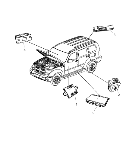 2009 Jeep Liberty Module-Door Diagram for 5026861AA