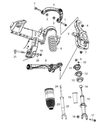 2019 Ram 1500 Upper Control Arm Diagram for 68282382AA