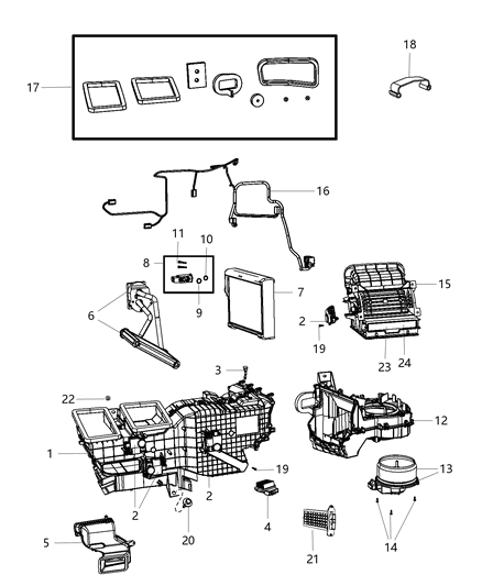 2018 Ram 1500 Motor-Blower With Wheel Diagram for 68214892AB