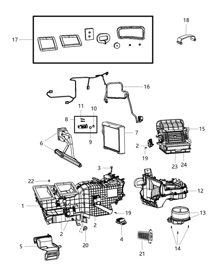 2018 Ram 1500 Air Conditioner And Heater Actuator Diagram for 68089742AA