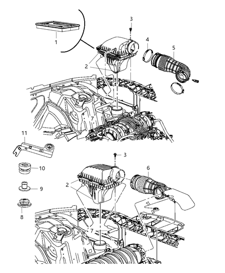 2010 Dodge Challenger Air Cleaner Diagram 1