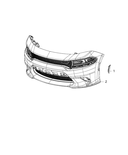 2020 Dodge Charger Lamps, Front Diagram 1