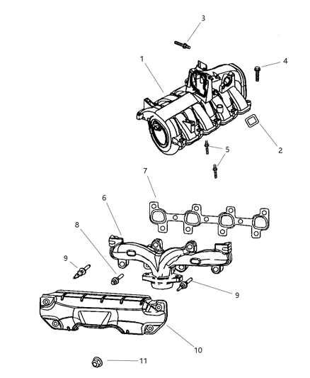 2004 Jeep Grand Cherokee Manifold - Intake & Exhaust Diagram 2