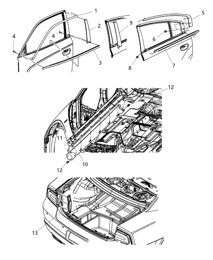 2015 Dodge Charger Exterior Ornamentation Diagram