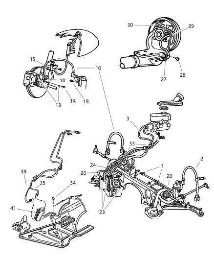 1999 Dodge Grand Caravan Lines & Hoses, Brake Diagram 1