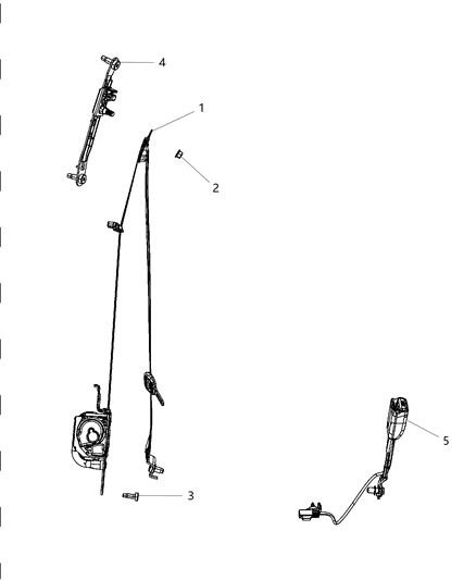 2013 Chrysler 300 Front Outer Seat Belt Diagram for 1HZ052L1AC