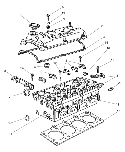 1999 Chrysler Sebring Coupe Cylinder Head Diagram 1